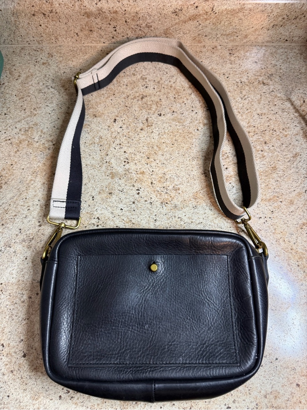 Madewell Black Leather Crossbody Camera Bag w/Adjustable Strap - Picture 1 of 8